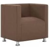 VidaXL Fauteuil Kubus Stof Bruin -Beste Fauteuil Winkel 1192260251