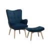 Beliani Fauteuil VEJLE - Blauw Fluweel -Beste Fauteuil Winkel 1291507774