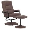 VidaXL Fauteuil Verstelbaar Met Voetenbankje Stof Bruin -Beste Fauteuil Winkel 1462858663