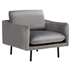 Beliani Fauteuil VINTERBRO - Grijs Fluweel