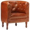 VidaXL Kuipstoel Echt Leer Bruin -Beste Fauteuil Winkel 1513549996
