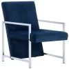 VidaXL Fauteuil Met Chromen Poten Fluweel Blauw -Beste Fauteuil Winkel 1576835796