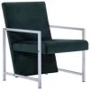 VidaXL Fauteuil Met Chromen Poten Fluweel Donkergroen -Beste Fauteuil Winkel 1617636192