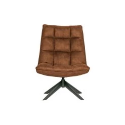 WOOOD Jouke Draaifauteuil - Kunstleer - Cognac - 97x70x85 -Beste Fauteuil Winkel 1697548865 0103