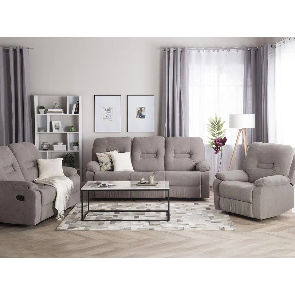 Beliani Fauteuil BERGEN - Beige Polyester 6 Beliani Fauteuil BERGEN - Beige Polyester - Afbeelding 4