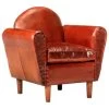 VidaXL Kuipstoel 77x65x79 Cm Echt Leer Bruin -Beste Fauteuil Winkel 1804884510