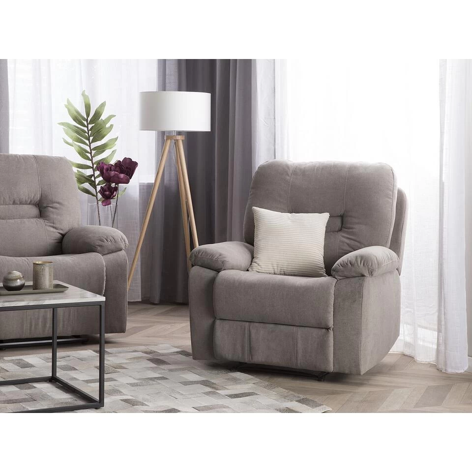 Beliani Fauteuil BERGEN - Beige Polyester 4 Beliani Fauteuil BERGEN - Beige Polyester - Afbeelding 2