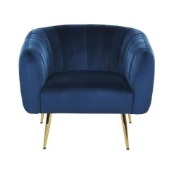Beliani Fauteuil LACONIA - Blauw Fluweel -Beste Fauteuil Winkel 1807fceda5db4e13a5910a8b53e5d62c
