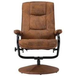 VidaXL Televisiefauteuil Met Voetenbankje Kunstsuède Bruin -Beste Fauteuil Winkel 187d3a275809497287bf8ee31d90ff24