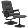 VidaXL Fauteuil Verstelbaar Met Voetenbankje Stof Donkergrijs -Beste Fauteuil Winkel 1890874097
