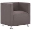 VidaXL Fauteuil Kubus Stof Taupe -Beste Fauteuil Winkel 1914465077
