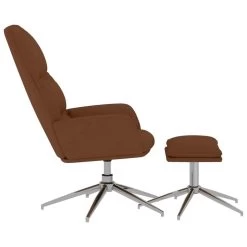 VidaXL Relaxstoel Met Voetenbank Kunstsuède Bruin -Beste Fauteuil Winkel 19857bcab0b0441494a3e0aed428ec48
