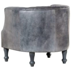 VidaXL Kuipstoel 62x58x65 Cm Echt Leer Grijs -Beste Fauteuil Winkel 1ad7a299a84544adb7e37c17ceb2e8ca