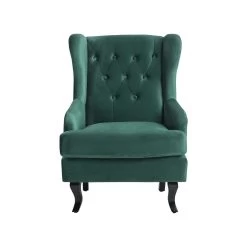 Beliani Oorfauteuil ALTA - Groen Fluweel -Beste Fauteuil Winkel 1ed183b836fd47ddb03cdb57aa36e734