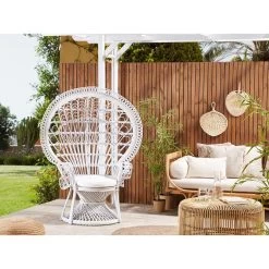 Beliani Fauteuil EMMANUELLE - Wit Rotan -Beste Fauteuil Winkel 2342bd37eded4e1da097413d613da445