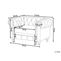 Beliani Fauteuil CHESTERFIELD - Grijs Polyester -Beste Fauteuil Winkel 2950f771448d45ae99dbf5267cab4d0b
