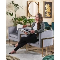 Beliani Fauteuil SIRKKA - Grijs Fluweel -Beste Fauteuil Winkel 30f4df5b83334a909cd596f83d915bb8