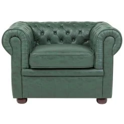 Beliani Fauteuil CHESTERFIELD - Groen Kunstleer -Beste Fauteuil Winkel 32a3ff49f55f4ba392c8817c97203a44