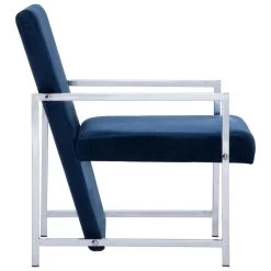VidaXL Fauteuil Met Chromen Poten Fluweel Blauw 9 VidaXL Fauteuil Met Chromen Poten Fluweel Blauw -Beste Fauteuil Winkel 34251224cabe44e68fdb51b27cb7d265