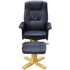 VidaXL Fauteuil Met Voetenbankje Kunstleer Zwart -Beste Fauteuil Winkel 34d25822568b44babe7a1b3385f1cfd4