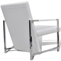 VidaXL Fauteuils 2 St Met Chroom Frame Kunstleer Wit -Beste Fauteuil Winkel 3564784c6f9c4bf38a6ae09387b64d0c