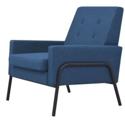 VidaXL Fauteuil Staal En Stof Blauw -Beste Fauteuil Winkel 38ba780416184b8e8ff86a05bbb02dfe