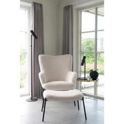Giga Meubel Stoel Stof Wit/Zwart - Zithoogte 44,5cm - Stoel Glasgow -Beste Fauteuil Winkel 38d97e7631a84fd58dc308cc680a8b1b