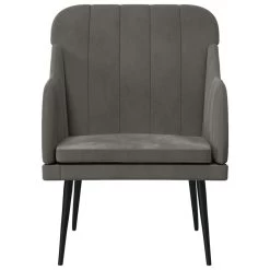 VidaXL Fauteuil 63x76x80 Cm Fluweel Donkergrijs -Beste Fauteuil Winkel 3e1f82483c394ec0850ded60531bbe1a