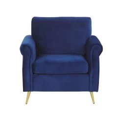 Beliani Fauteuil VIETAS - Blauw Fluweel -Beste Fauteuil Winkel 3e5bba79a30c476ea00f3ea6588b400f