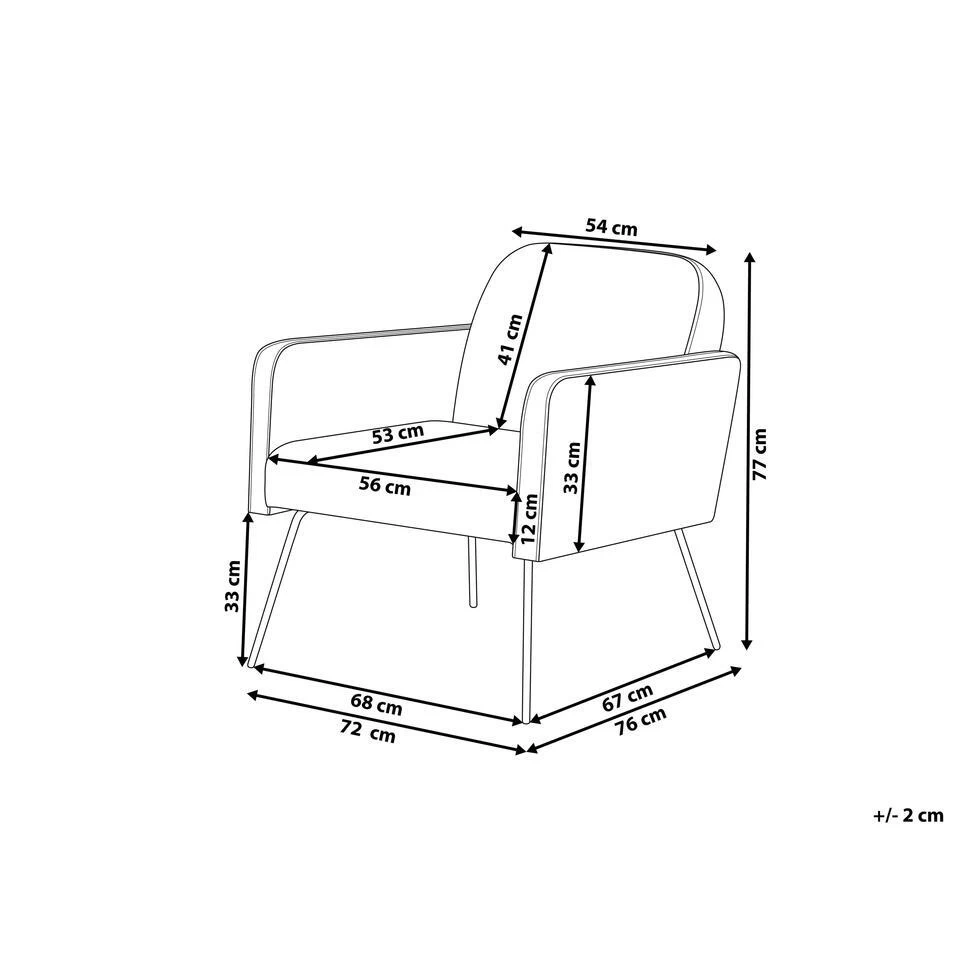 Beliani Fauteuil NARKEN - Grijs Fluweel 5 Beliani Fauteuil NARKEN - Grijs Fluweel - Afbeelding 3