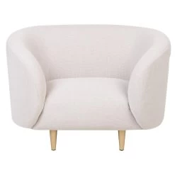 Beliani Fauteuil LOEN - Beige Polyester -Beste Fauteuil Winkel 52ac18517ce74b489c8e10324a66aab5