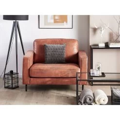 Beliani Fauteuil SAVALEN - Bruin Kunstleer -Beste Fauteuil Winkel 52eb07940c694386bed23118ea9e976c