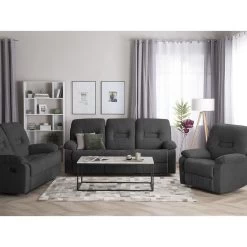 Beliani Fauteuil BERGEN - Grijs Polyester -Beste Fauteuil Winkel 54bfbad025954851b0e15c8e7985f49a