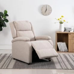 VidaXL Recliner Stof Crème -Beste Fauteuil Winkel 5580407638ff4e1a88122d4c6f90a526