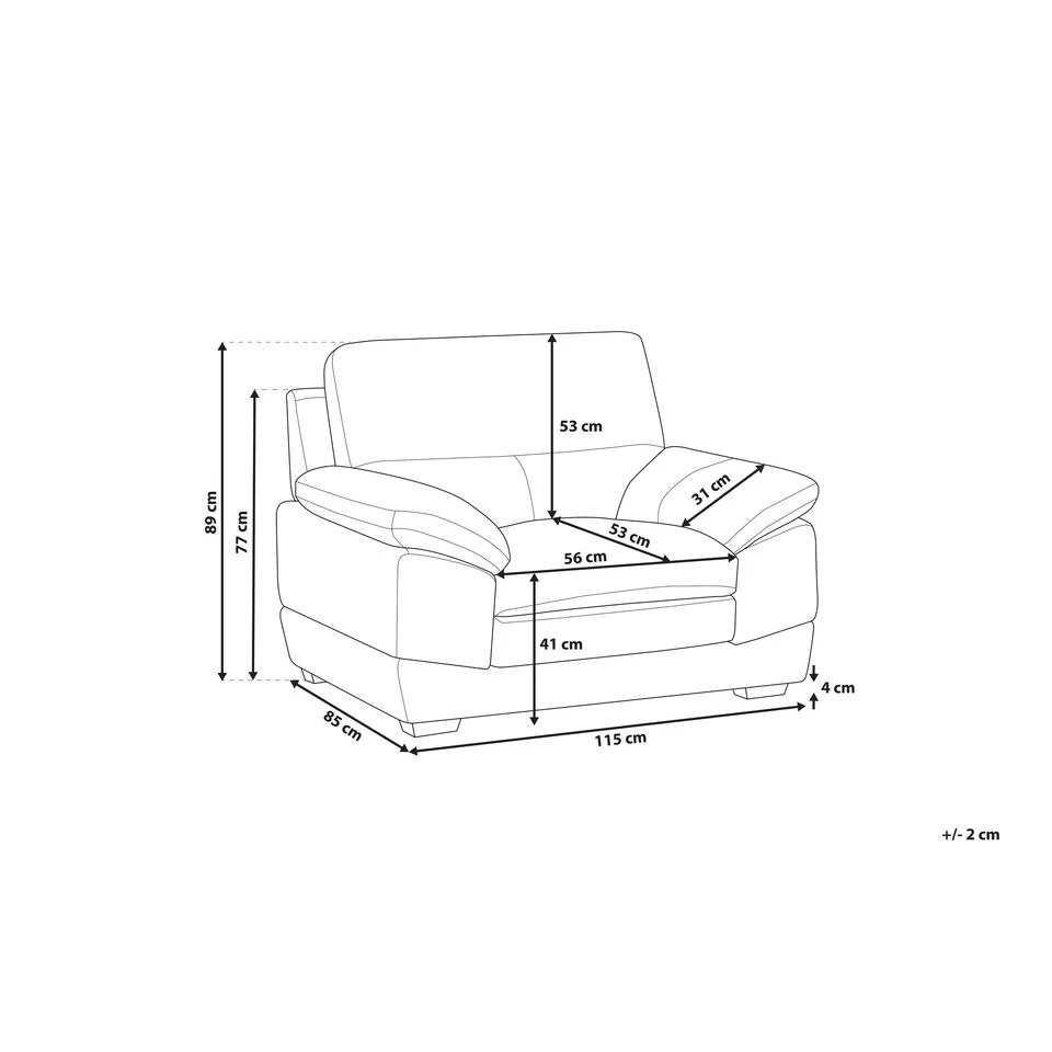 Beliani Fauteuil HORTEN - Bruin Kunstleer 5 Beliani Fauteuil HORTEN - Bruin Kunstleer - Afbeelding 3