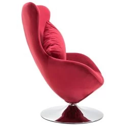 VidaXL Draaistoel Eivormig Met Kussen Fluweel Rood -Beste Fauteuil Winkel 5e40de8cf9284835a5c31d067f6babd7