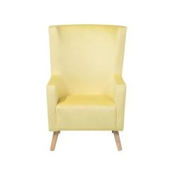 Beliani Oorfauteuil ONEIDA - Geel Fluweel -Beste Fauteuil Winkel 5faf28e1f52543099af8192ceb7ab77a