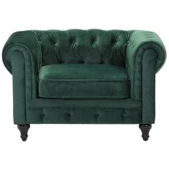 Beliani Fauteuil CHESTERFIELD - Groen Fluweel -Beste Fauteuil Winkel 644a544b75ca4ee49d2151fb59a3de2a