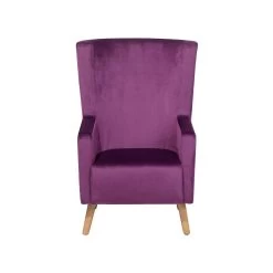 Beliani Oorfauteuil ONEIDA - Paars Fluweel -Beste Fauteuil Winkel 67e9f3c870d74efb86967d1d7b0bed8c
