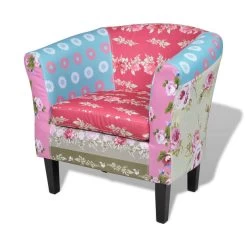 VidaXL Fauteuil Met Voetenbankje Patchwork Ontwerp Stof -Beste Fauteuil Winkel 6f2ce63c31e647f9a70251f1b428b266
