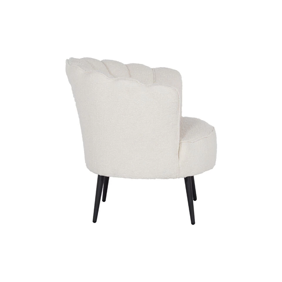 Giga Meubel Fauteuil Wit Bouclé - Jada 5 Giga Meubel Fauteuil Wit Bouclé - Jada - Afbeelding 3
