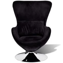 VidaXL Fauteuil Eivormig Zwart -Beste Fauteuil Winkel 70f7559bbec84f09b68fa117f8c8940f