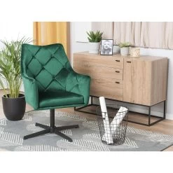 Beliani Fauteuil VAKSALA - Groen Fluweel -Beste Fauteuil Winkel 7397ce0c2a6f4d7abab296bf97b1f3de