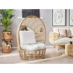 Beliani Fauteuil LIDO - Beige Rotan -Beste Fauteuil Winkel 79a0213f848e41208ef42e9ea30aaa49