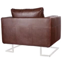 VidaXL Fauteuil Met Verchroomde Poten Kubus Kunstleer Bruin -Beste Fauteuil Winkel 7c52134587344262afacb01fbb1191d9