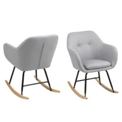Schommelstoel Anada - Stof - Lichtgrijs -Beste Fauteuil Winkel 81006258 1