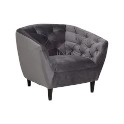 Fauteuil Thyrza - Fluweel - Donkergrijs -Beste Fauteuil Winkel 81020422 0700