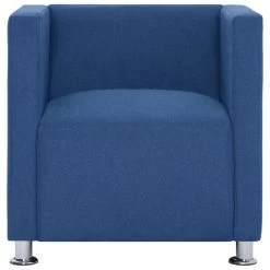 VidaXL Fauteuil Kubus Stof Blauw -Beste Fauteuil Winkel 8141a4bf4b134937906ea791a6728da3
