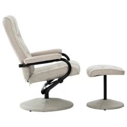 VidaXL Fauteuil Verstelbaar Met Voetenbankje Stof Crèmekleurig -Beste Fauteuil Winkel 8294b4bb1396467a99bf4cd1cfacf8d4