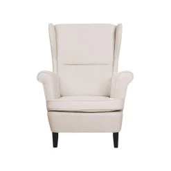 Beliani Oorfauteuil ABSON - Beige Polyester -Beste Fauteuil Winkel 84695a039fcb4624bc55cf1d271604a2